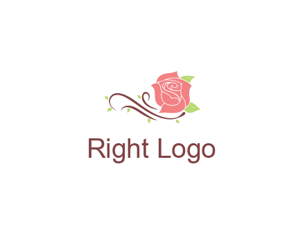 floral design logo with rose illustation