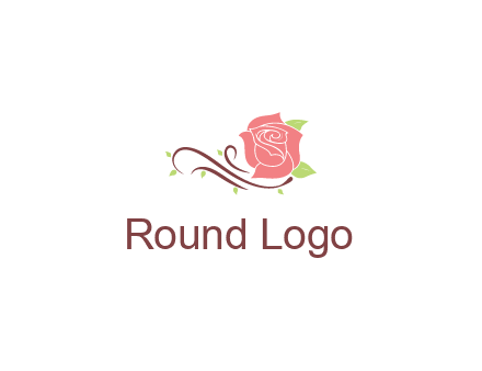 floral design logo with rose illustation