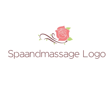 floral design logo with rose illustation