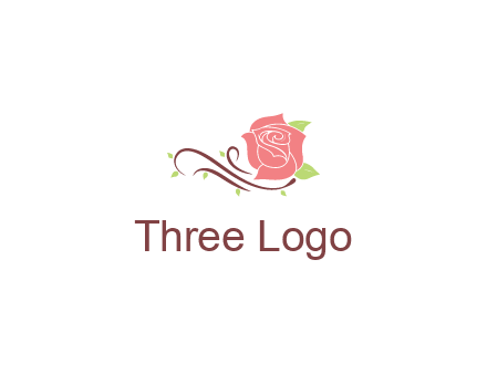 floral design logo with rose illustation