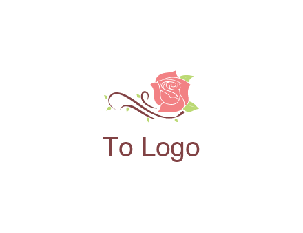 floral design logo with rose illustation