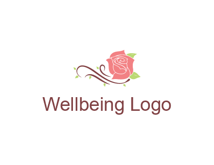 floral design logo with rose illustation