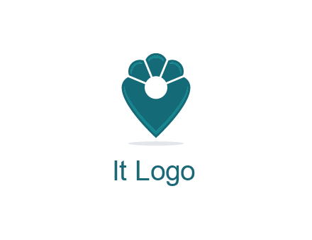 geotag with a flower top logo