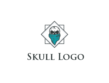 skull wearing a bandanna logo
