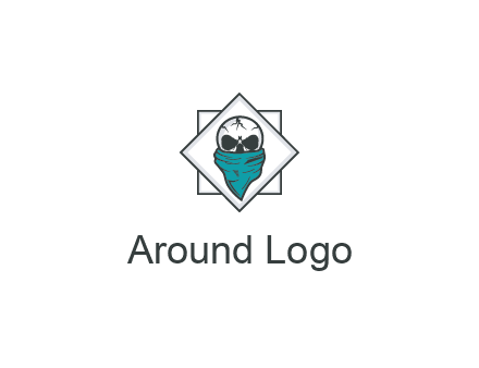 skull wearing a bandanna logo