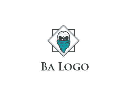skull wearing a bandanna logo