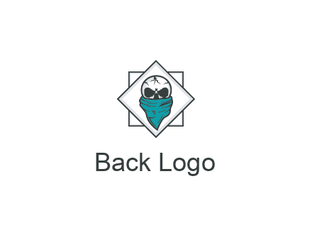 skull wearing a bandanna logo