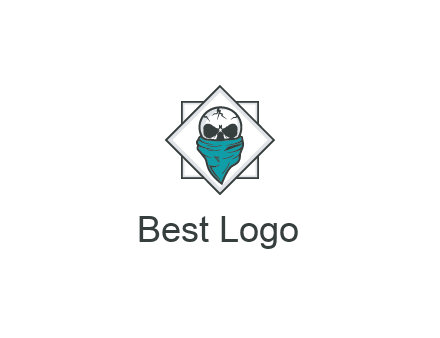 skull wearing a bandanna logo