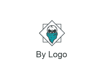 skull wearing a bandanna logo