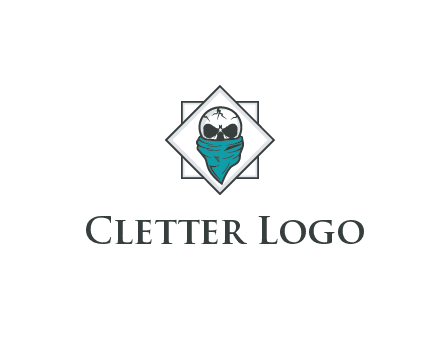 skull wearing a bandanna logo