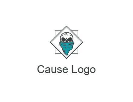 skull wearing a bandanna logo