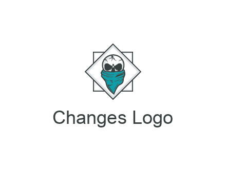 skull wearing a bandanna logo