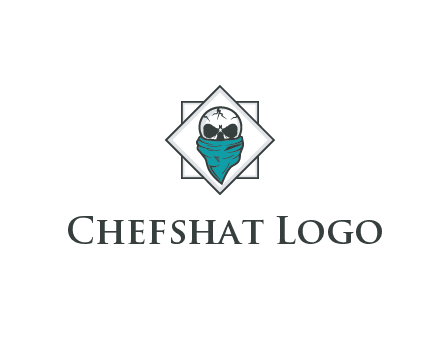 skull wearing a bandanna logo
