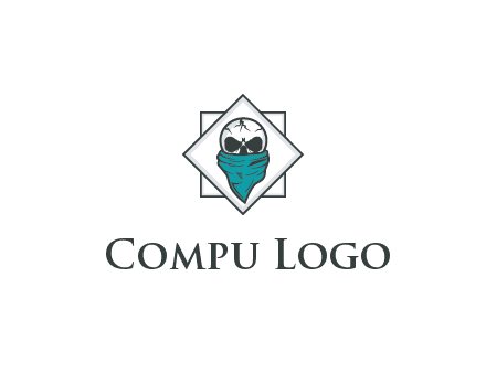 skull wearing a bandanna logo