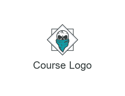 skull wearing a bandanna logo