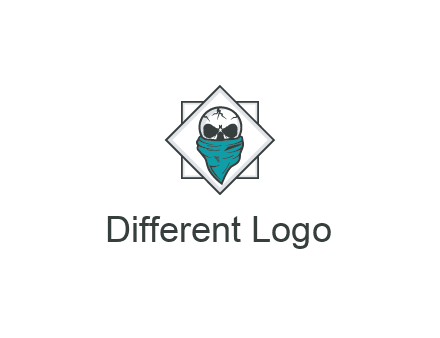 skull wearing a bandanna logo