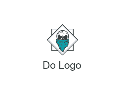 skull wearing a bandanna logo