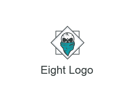 skull wearing a bandanna logo