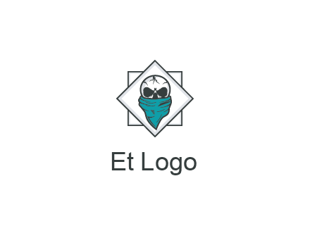 skull wearing a bandanna logo