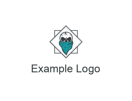 skull wearing a bandanna logo