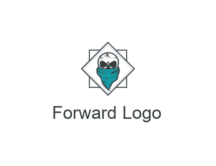 skull wearing a bandanna logo