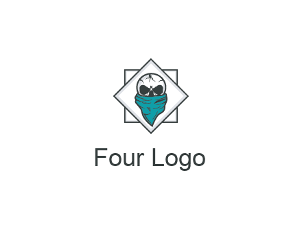 skull wearing a bandanna logo
