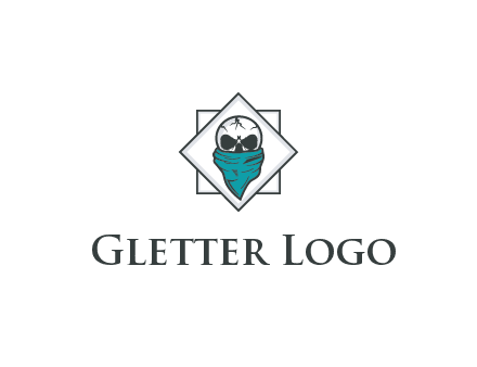 skull wearing a bandanna logo