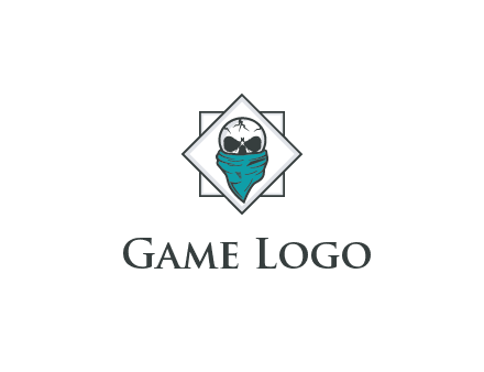 skull wearing a bandanna logo