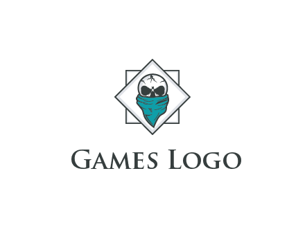 skull wearing a bandanna logo