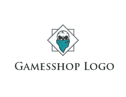 skull wearing a bandanna logo