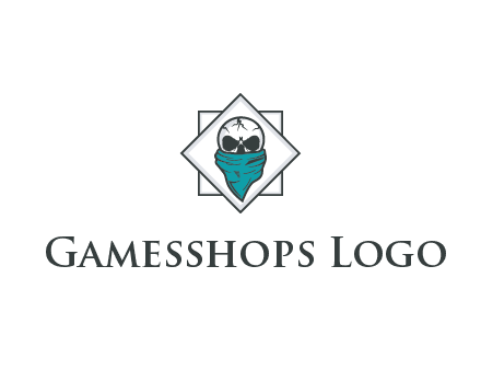 skull wearing a bandanna logo