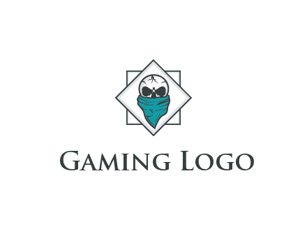 skull wearing a bandanna logo