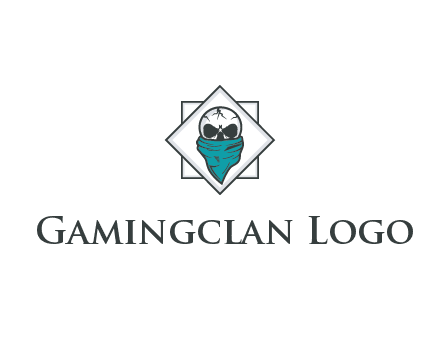 skull wearing a bandanna logo