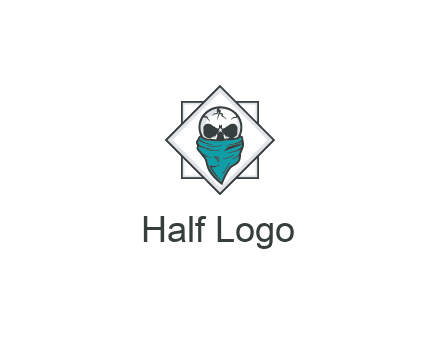 skull wearing a bandanna logo