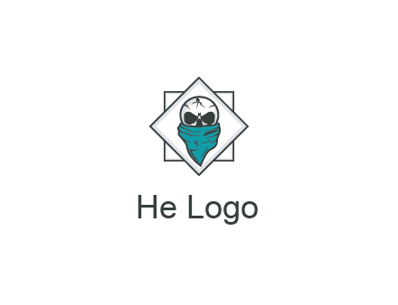 skull wearing a bandanna logo