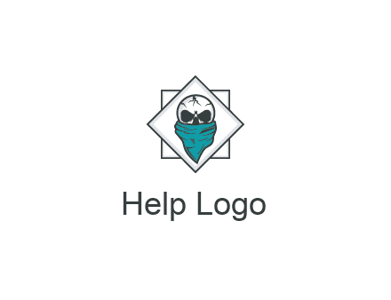 skull wearing a bandanna logo