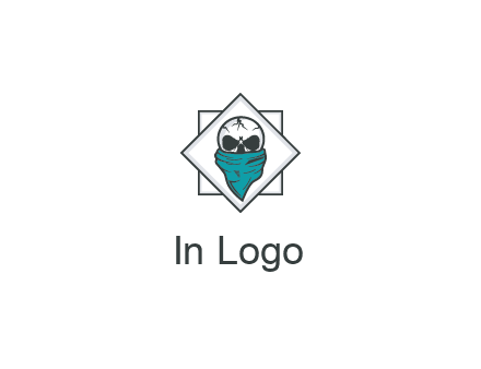 skull wearing a bandanna logo