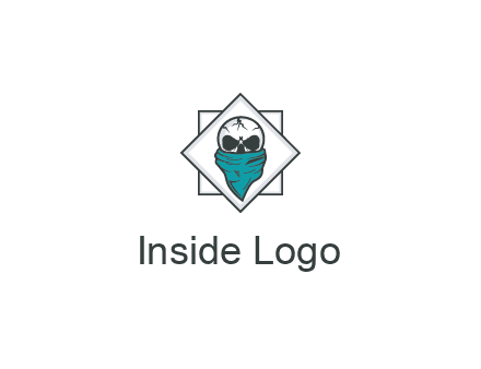 skull wearing a bandanna logo