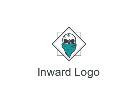 skull wearing a bandanna logo