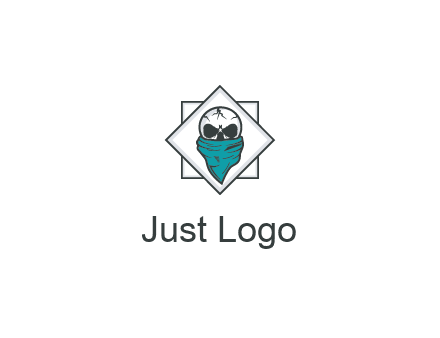 skull wearing a bandanna logo