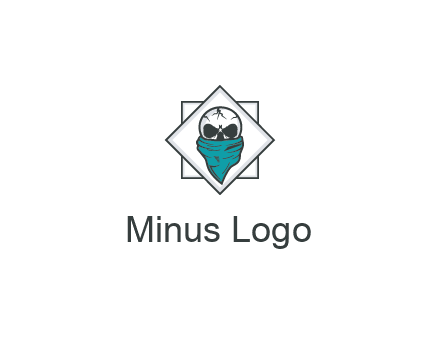skull wearing a bandanna logo