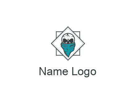 skull wearing a bandanna logo