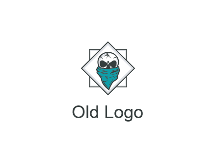 skull wearing a bandanna logo