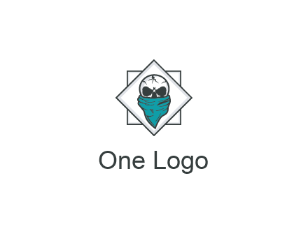 skull wearing a bandanna logo