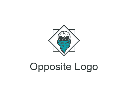 skull wearing a bandanna logo