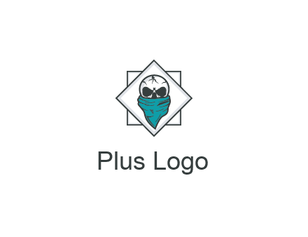 skull wearing a bandanna logo
