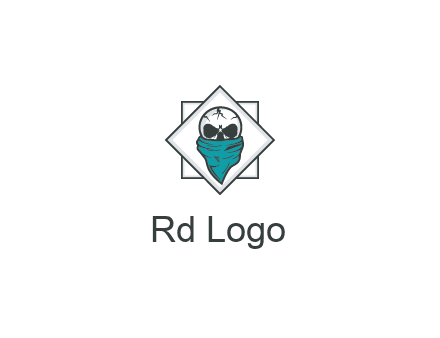 skull wearing a bandanna logo