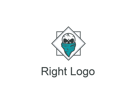 skull wearing a bandanna logo