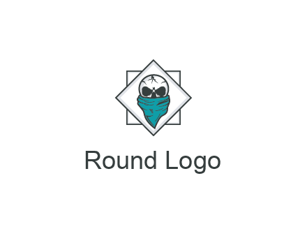 skull wearing a bandanna logo