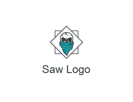 skull wearing a bandanna logo